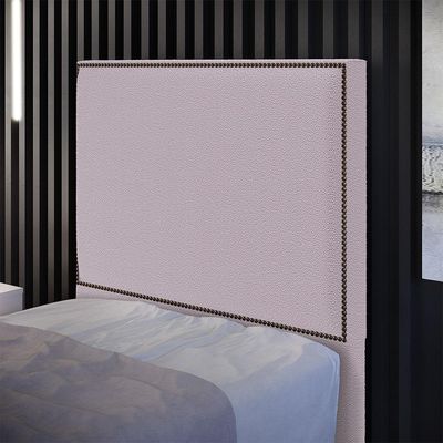 Cabeceira Box Solteiro Com Tachas 100 cm Vicenza L02 Bouclê Rosê - Lyam Decor