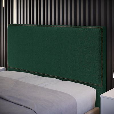 Cabeceira Box Casal King Com Tachas 195 cm Vicenza L02 Bouclê Verde - Lyam Decor