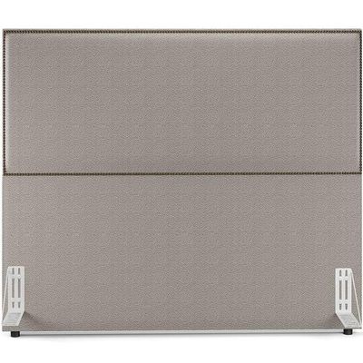 Cabeceira Box Casal King Com Tachas 195 cm Vicenza L02 Bouclê Bege - Lyam Decor