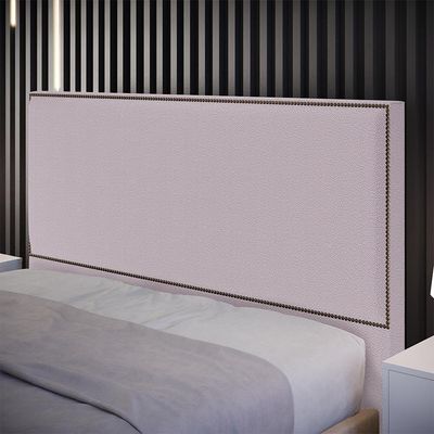 Cabeceira Box Casal Com Tachas 160 cm Vicenza L02 Bouclê Rosê - Lyam Decor