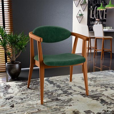 Kit 02 Poltronas Decorativas Para Sala de Estar Cecília B04 Facto Verde Musgo - Lyam Decor