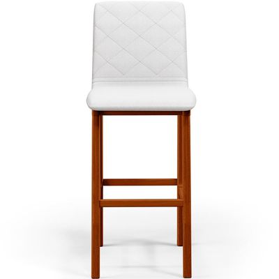 Kit 02 Banquetas Altas Para Cozinha Sala de Jantar Fixa Zoe B04 Facto Branco - Lyam Decor