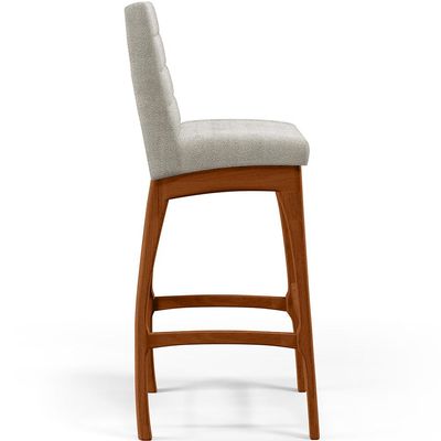 Banqueta Alta Para Cozinha Sala De Jantar Fixa Mila B04 Bouclê Creme - Lyam Decor