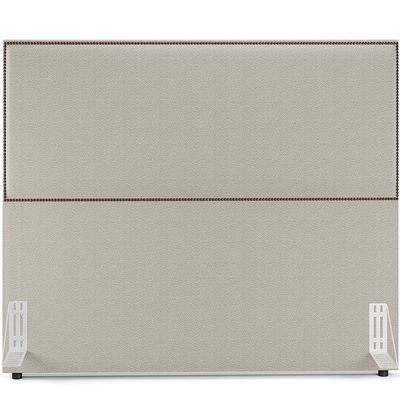 Cabeceira Box Casal Com Tachas 140 cm Vicenza L02 Bouclê Creme - Lyam Decor