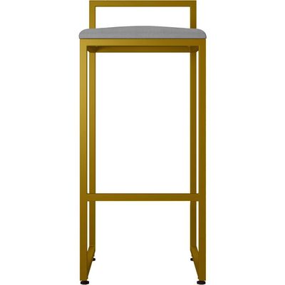 Banqueta Alta Para Cozinha Sala De Jantar Hanna L02 Dourado Corano Cinza - Lyam Decor