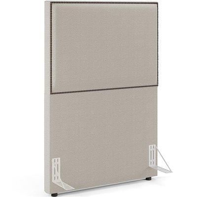 Cabeceira Box Solteiro Com Tachas 100 cm Vicenza L02 Bouclê Creme - Lyam Decor