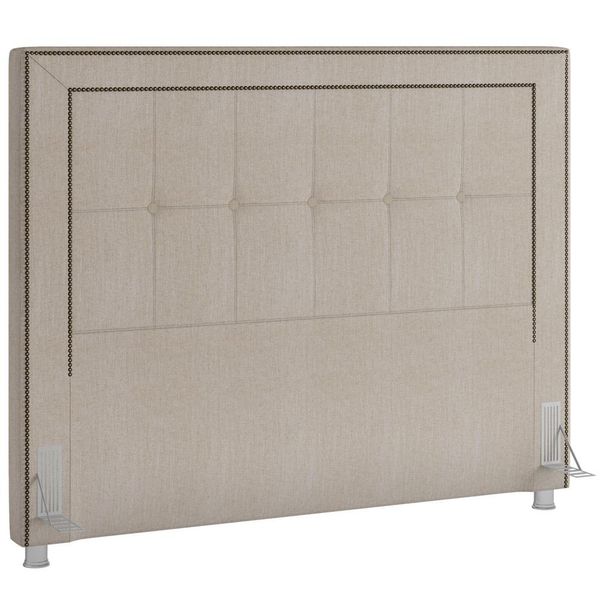 Cabeceira Cama Box Casal 140 cm P05 Atenas Linho Creme - Lyam Decor Cabeceira Cama Box Casal 140 cm P05 Atenas Linho Creme - Lyam Decor