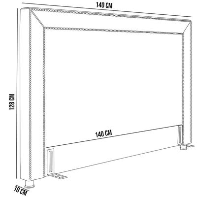 Cabeceira Cama Box Casal 140 cm P05 Berlim Linho Bege Claro - Lyam Decor