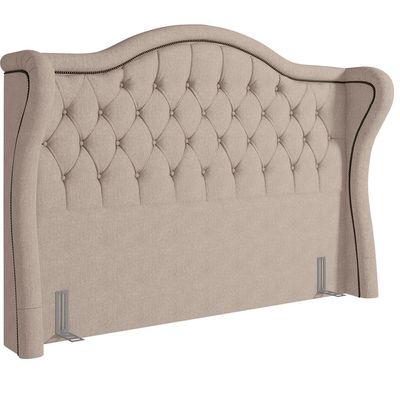 Cabeceira Cama Box Casal 140 cm P05 Lisboa Linho Bege - Lyam Decor