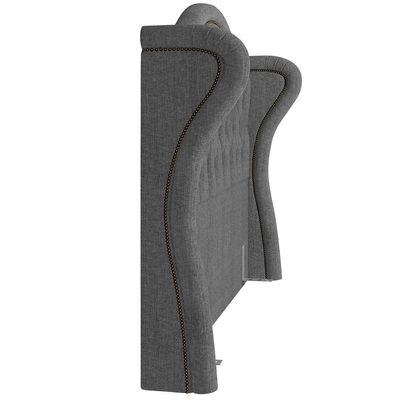 Cabeceira Cama Box Casal 140 cm P05 Lisboa Linho Cinza Escuro - Lyam Decor