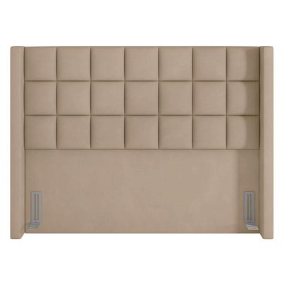 Cabeceira Cama Box Casal 140 cm P05 Paris Veludo Bege - Lyam Decor