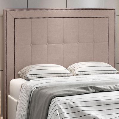 Cabeceira Cama Box Casal King 195 cm P05 Atenas Linho Bege Areia - Lyam Decor