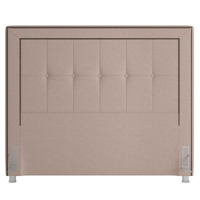 Cabeceira Cama Box Casal King 195 cm P05 Atenas Linho Bege Areia - Lyam Decor
