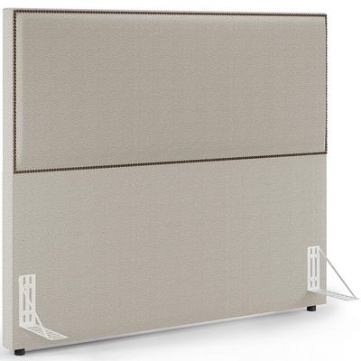 Cabeceira Box Casal Com Tachas 160 cm Vicenza L02 Bouclê Creme - Lyam Decor