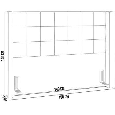 Cabeceira Cama Box Casal 140 cm P05 Paris Linho Bege Claro - Lyam Decor