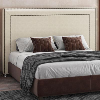 Cabeceira Cama Box Casal King 195 cm P05 Berlim Corino Branco - Lyam Decor