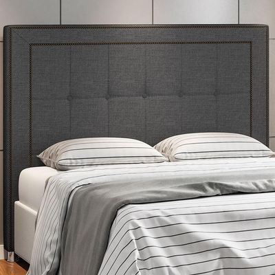 Cabeceira Cama Box Casal King 195 cm P05 Atenas Linho Cinza Escuro - Lyam Decor
