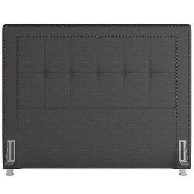 Cabeceira Cama Box Casal King 195 cm P05 Atenas Linho Cinza Escuro - Lyam Decor