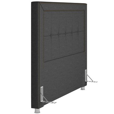Cabeceira Cama Box Casal King 195 cm P05 Atenas Linho Cinza Escuro - Lyam Decor