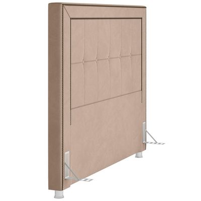 Cabeceira Cama Box Casal 140 cm P05 Atenas Veludo Bege - Lyam Decor