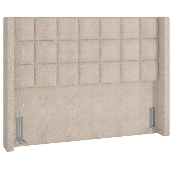 Cabeceira Cama Box Casal King 195 cm P05 Paris Linho Creme - Lyam Decor