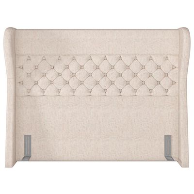 Cabeceira Cama Box Casal King 195 cm P05 Madrid Linho Bege Claro - Lyam Decor
