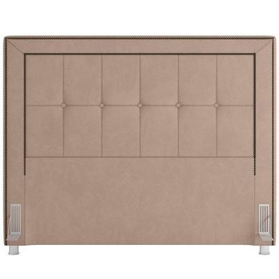 Cabeceira Cama Box Casal Queen 160 cm P05 Atenas Veludo Bege - Lyam Decor