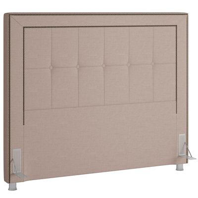 Cabeceira Cama Box Casal Queen 160 cm P05 Atenas Linho Bege Areia - Lyam Decor