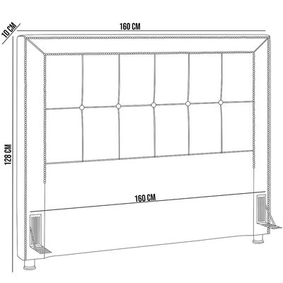 Cabeceira Cama Box Casal Queen 160 cm P05 Atenas Linho Bege Areia - Lyam Decor