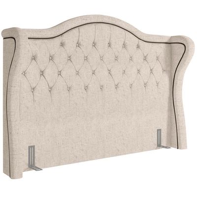 Cabeceira Cama Box Casal Queen 160 cm P05 Lisboa Linho Bege Claro - Lyam Decor