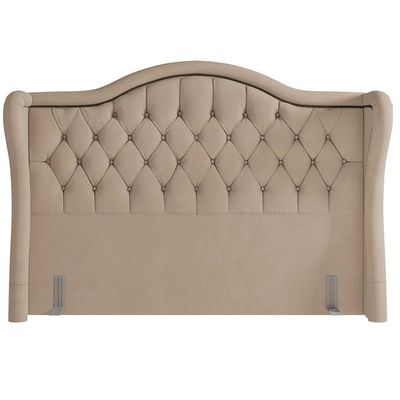 Cabeceira Cama Box Casal Queen 160 cm P05 Lisboa Veludo Bege - Lyam Decor