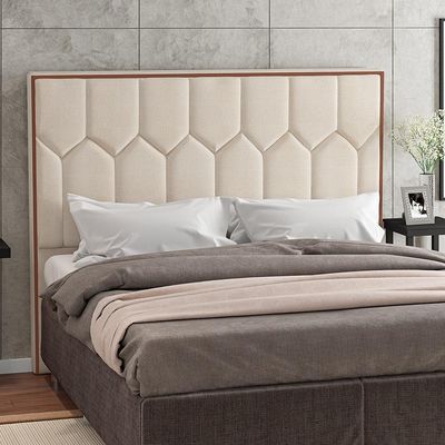 Cabeceira Cama Box Casal Queen 160 cm P05 Londres Linho Creme - Lyam Decor