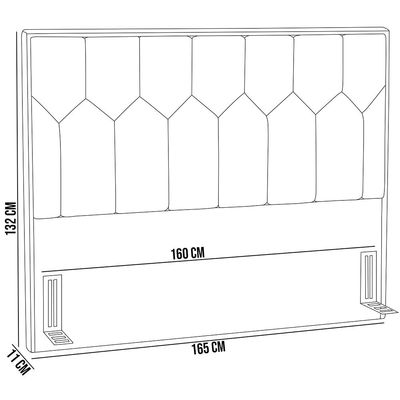 Cabeceira Cama Box Casal Queen 160 cm P05 Londres Linho Cinza Escuro - Lyam Decor