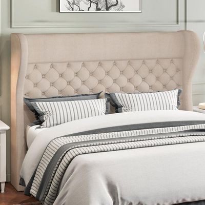 Cabeceira Cama Box Casal Queen 160 cm P05 Madrid Linho Creme - Lyam Decor