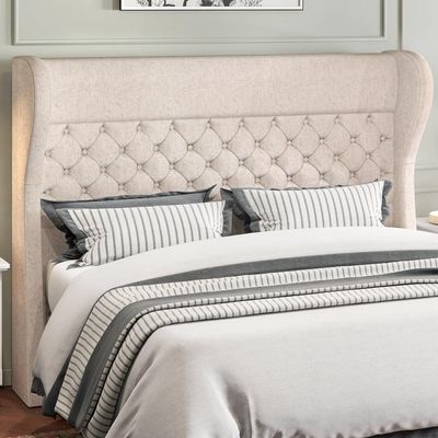 Cabeceira Cama Box Casal Queen 160 cm P05 Madrid Linho Bege Claro - Lyam Decor