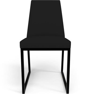 Cadeira Para Sala De Jantar Base Aço Industrial Preto Dafne L02 Corano Preto - Lyam Decor