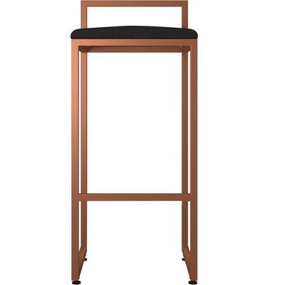 Kit 02 Banquetas Alta Para Cozinha Sala De Jantar Hanna L02 Bronze Corano Preto - Lyam Decor