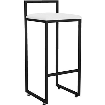 Kit 02 Banquetas Alta Para Cozinha Sala De Jantar Hanna L02 Preto Corano Branco - Lyam Decor