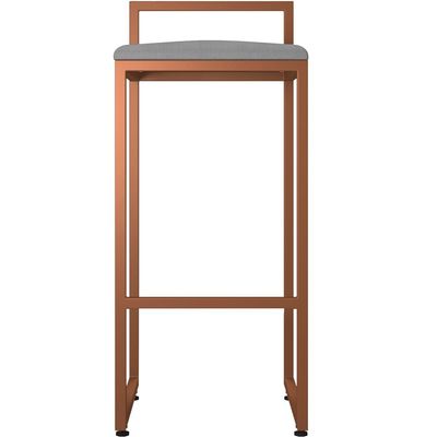 Kit 02 Banquetas Alta Para Cozinha Sala De Jantar Hanna L02 Bronze Corano Cinza - Lyam Decor