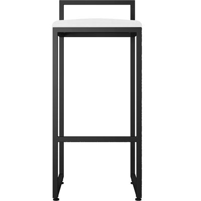 Kit 02 Banquetas Alta Para Cozinha Sala De Jantar Hanna L02 Preto Corano Branco - Lyam Decor
