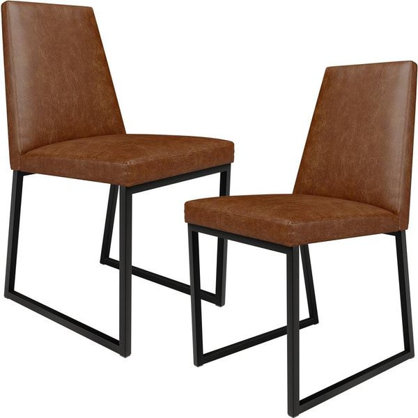 Kit 02 Cadeiras Decorativas Estofada Para Sala de Jantar Dafne L02 Couríssimo Marrom - Lyam Decor