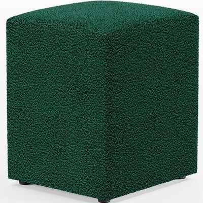 Kit 02 Puffs Quadrado Decorativo L02 Bouclê Verde - Lyam Decor