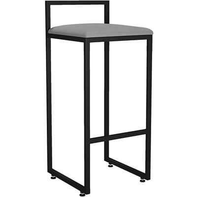 Kit 04 Banquetas Alta Para Cozinha Sala De Jantar Hanna L02 Preto Corano Cinza - Lyam Decor