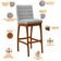 Kit 04 Banquetas Altas Para Cozinha Sala De Jantar Fixa Mila B04 Bouclê Cinza - Lyam Decor