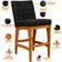 Kit 06 Banquetas Baixa Para Cozinha Bancada Bar Sala Jantar Fixa Mila L02 Linho Chumbo - Lyam Decor