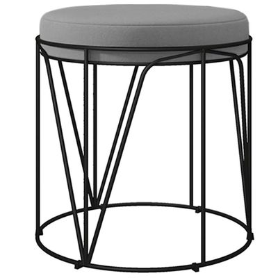 Puff Decorativo Aramado Preto Zaya L02 Corano Cinza - Lyam Decor