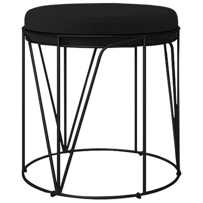 Puff Decorativo Aramado Preto Zaya L02 Corano Preto- Lyam Decor