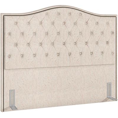 Cabeceira Cama Box Casal 140 cm P05 Grécia Linho Bege Claro - Lyam Decor