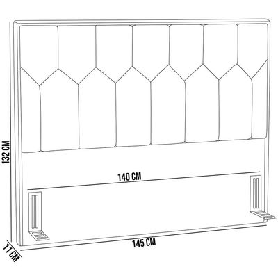 Cabeceira Cama Box Casal 140 cm P05 Londres Linho Cinza Escuro - Lyam Decor