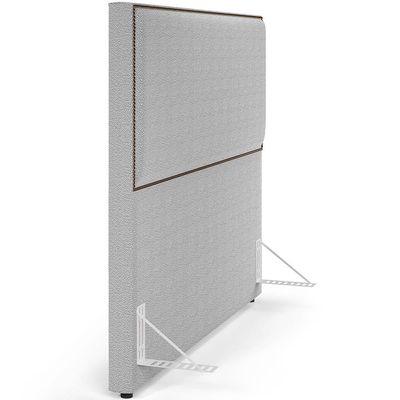 Cabeceira Box Casal King Com Tachas 195 cm Vicenza L02 Bouclê Cinza - Lyam Decor